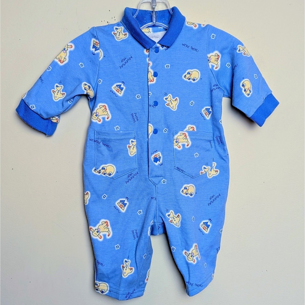 Vintage Carters Emu Namae 2000 Y2K Going Home Romper Footie One Piece 0-3 Months